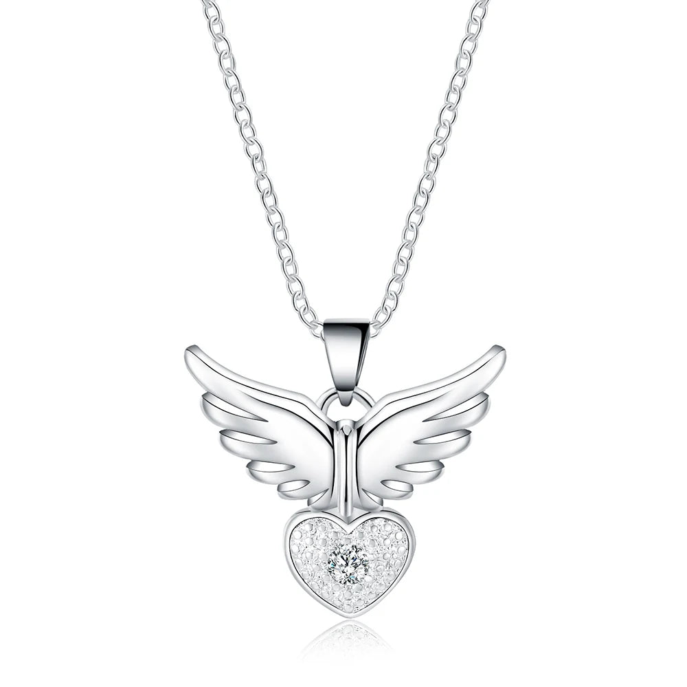 925 Sterling Silver 18 Inches Angel Wing Necklaces