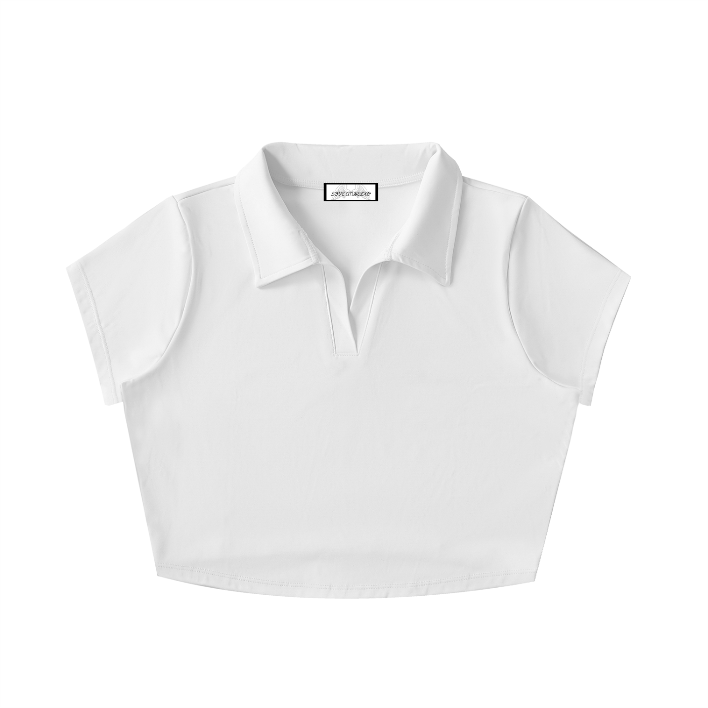 V-Neck Lapel Crop Top