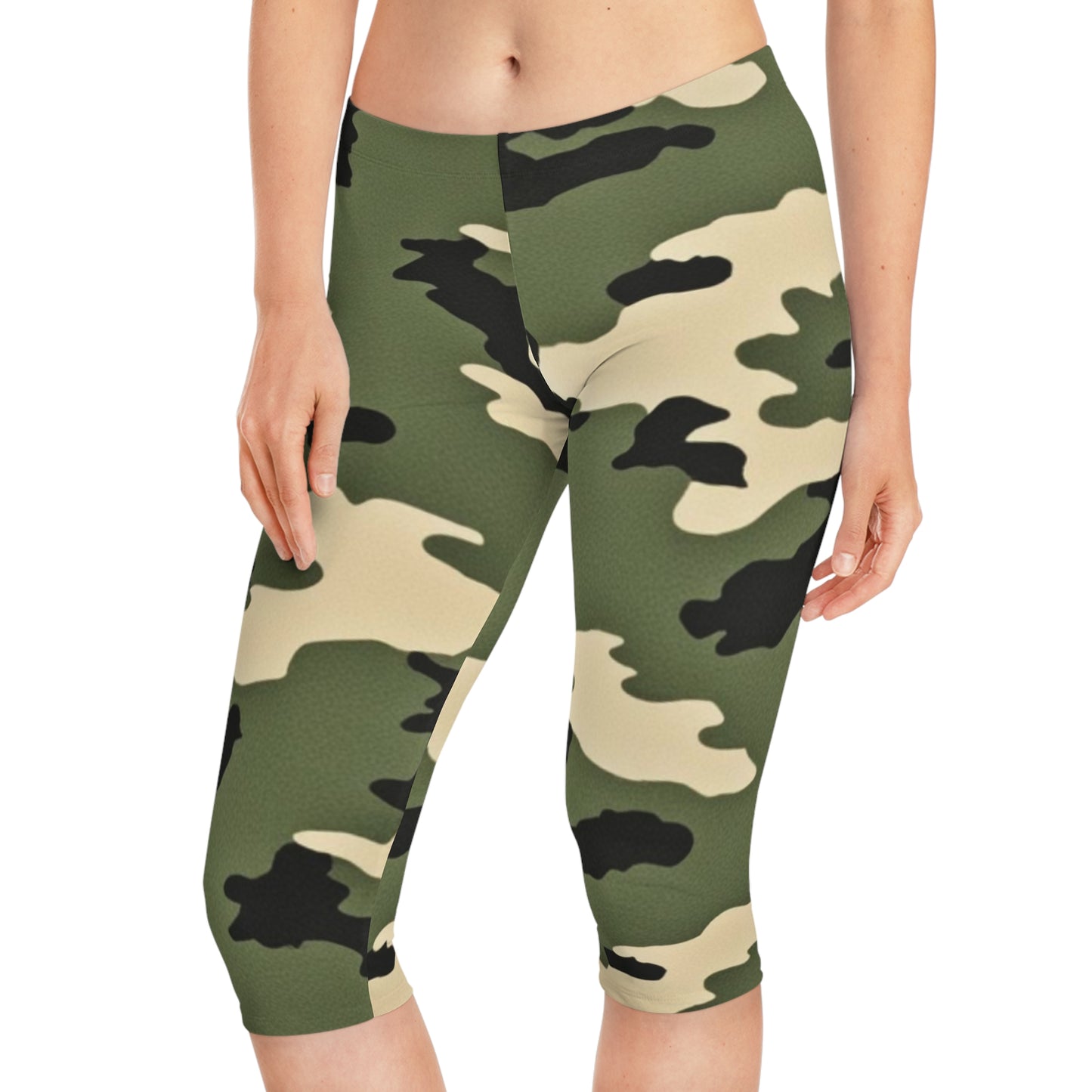 WOMENS CAMO CAPRI LEGGINGS