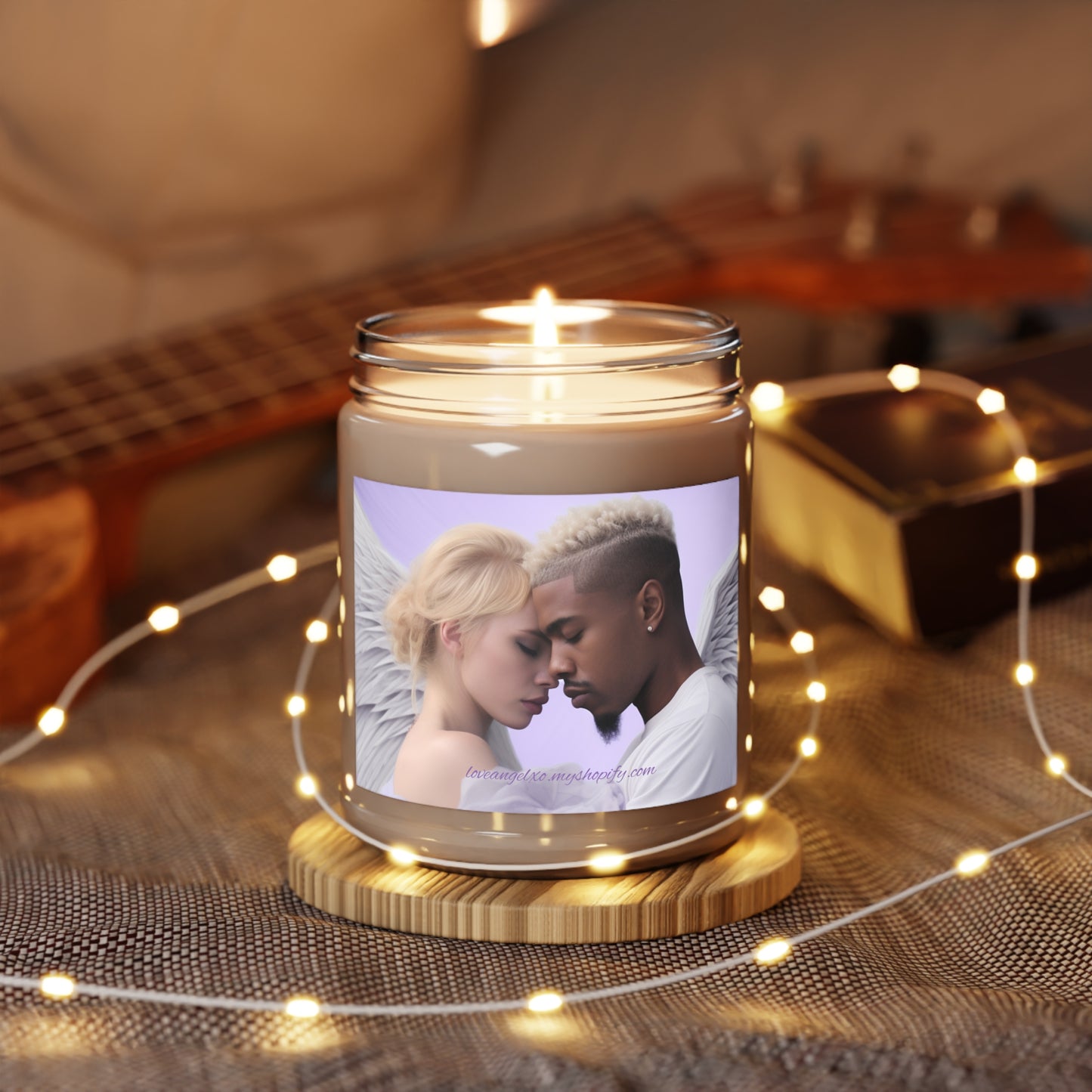 Romantic Scented Soy Candles - Angel Wings Design, 9oz