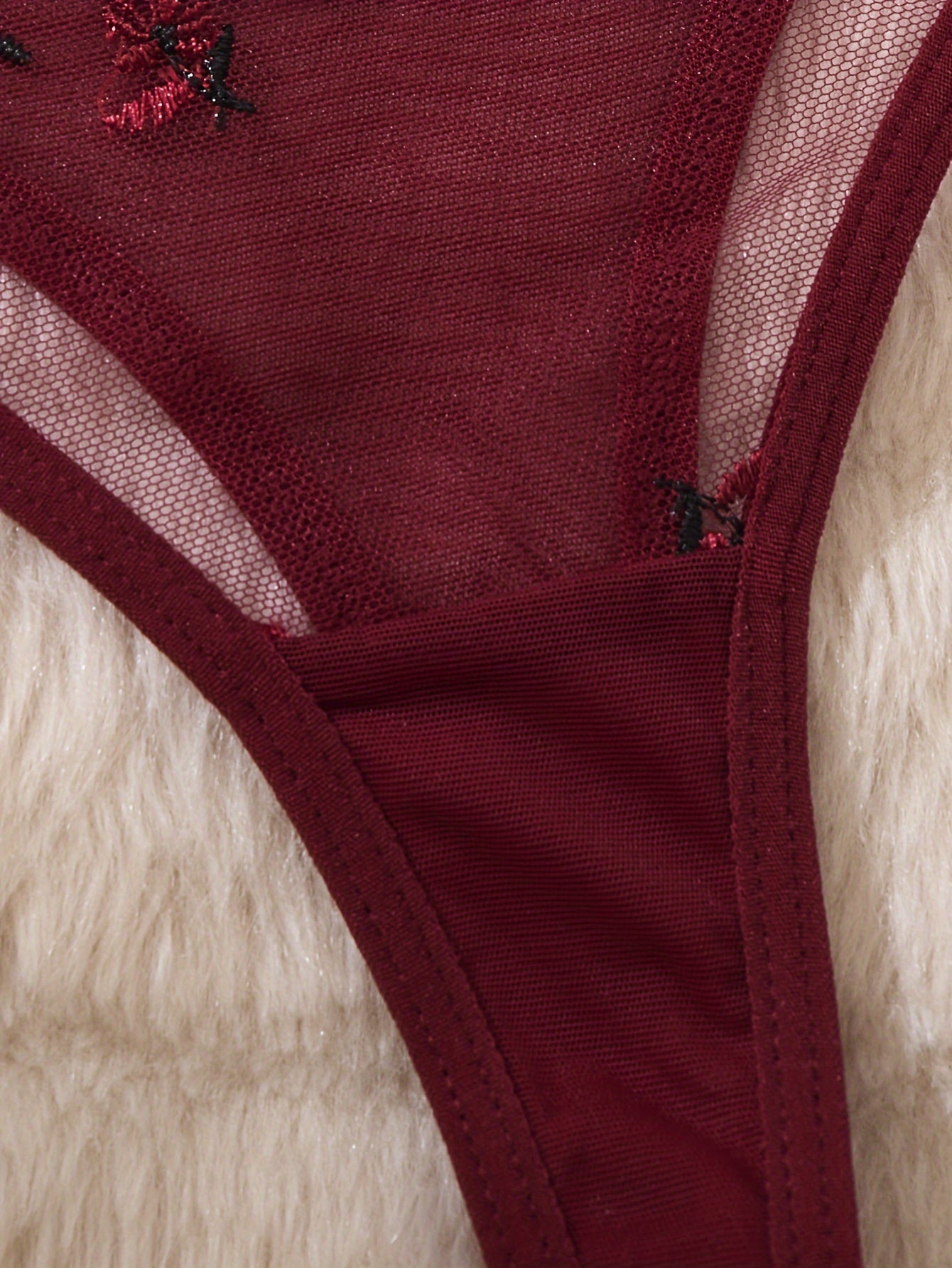 3 Sets Solid Floral Embroidery Sexy Lingerie Set