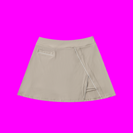 High-Waist Pocketed A-Line Skirt