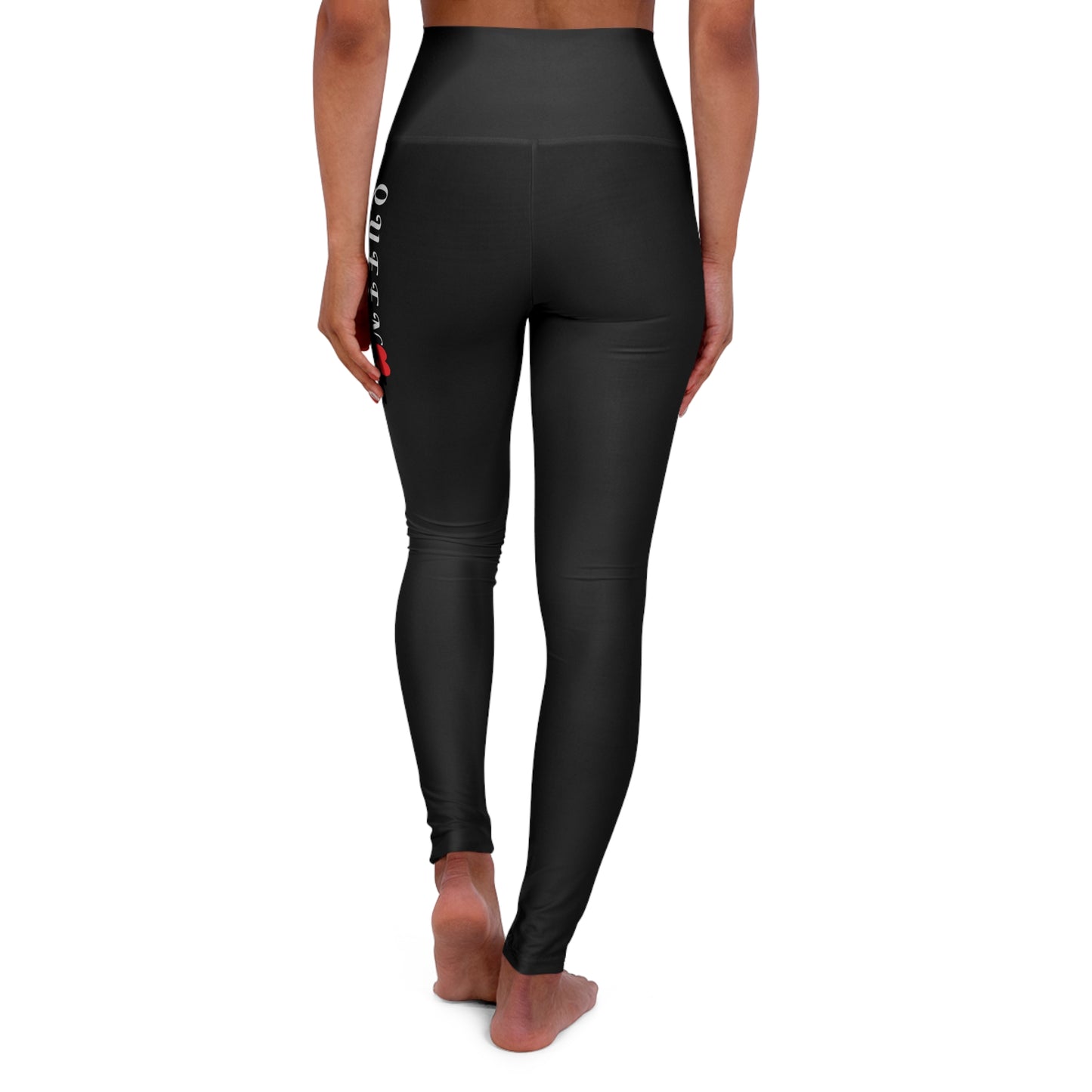 High Waisted Yoga Leggings QUEEN HEART GRAPHIC