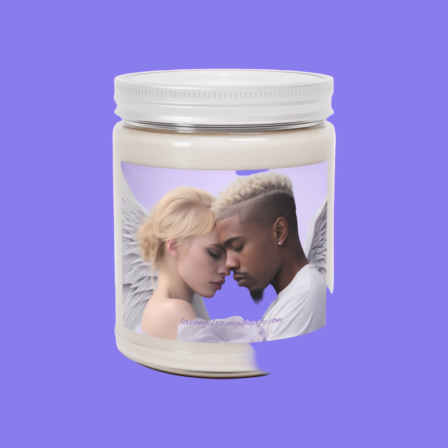 Romantic Scented Soy Candles - Angel Wings Design, 9oz