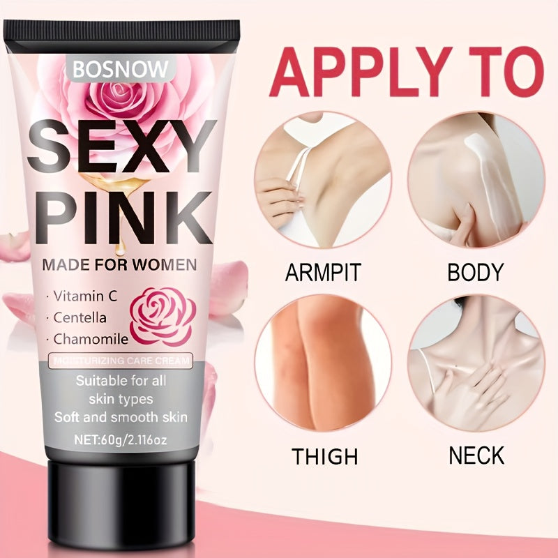 Sexy Pink Intimate Moisturizing Cream for Women - Vitamin C, Centella Asiatica & Chamomile Extract, Natural & Gentle Hydration, Brightens & Rose Scent