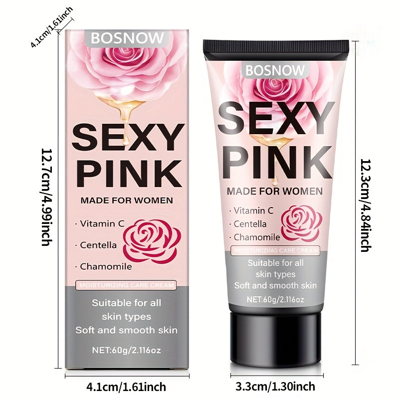 Sexy Pink Intimate Moisturizing Cream for Women - Vitamin C, Centella Asiatica & Chamomile Extract, Natural & Gentle Hydration, Brightens & Rose Scent