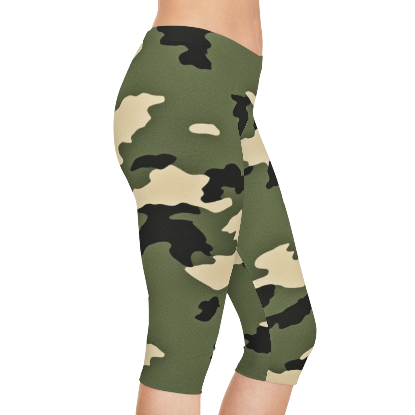 WOMENS CAMO CAPRI LEGGINGS