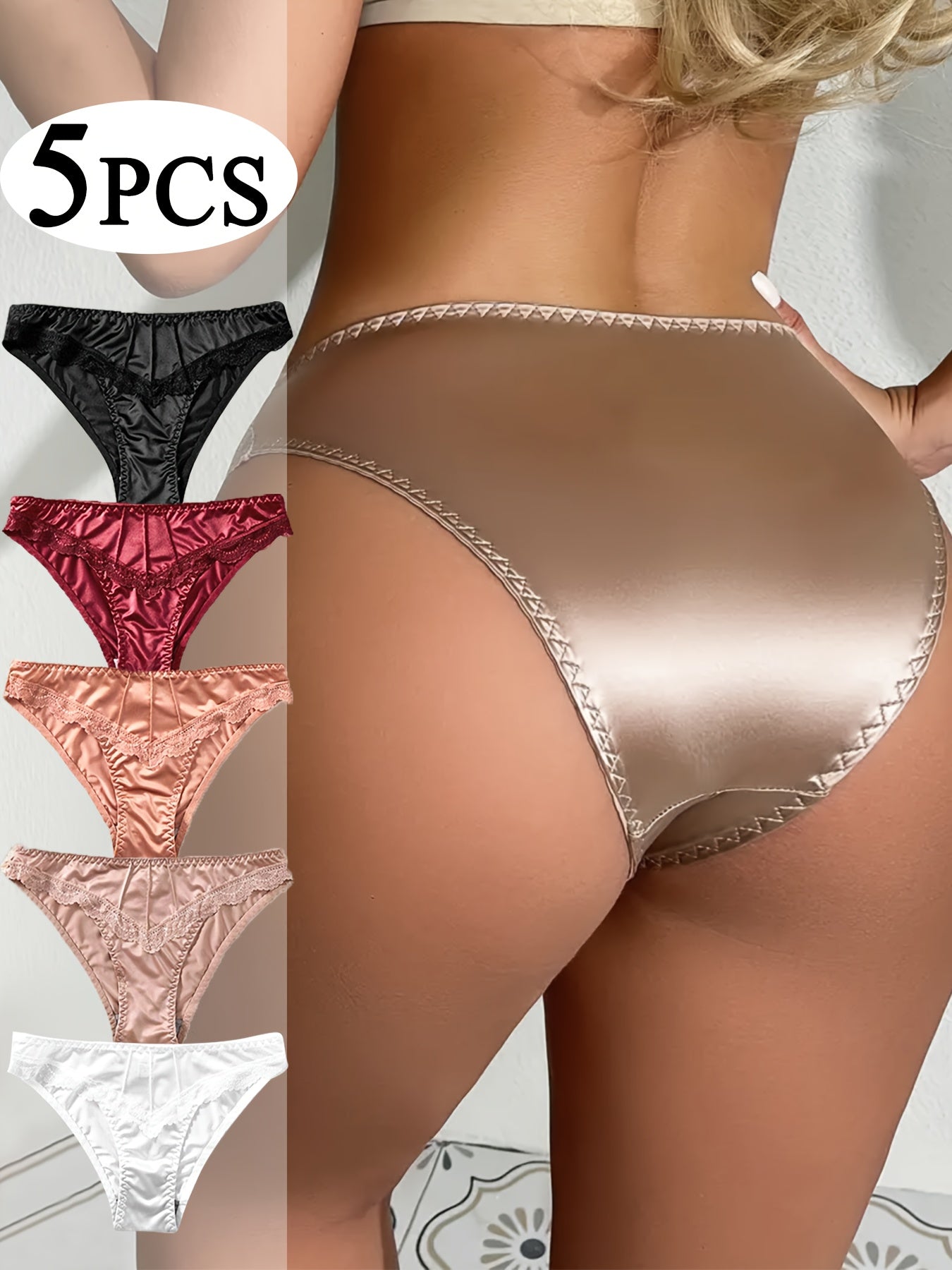 5  Panties  Luxury Satin Mid-Rise