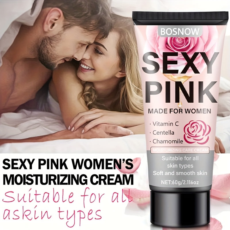 Sexy Pink Intimate Moisturizing Cream for Women - Vitamin C, Centella Asiatica & Chamomile Extract, Natural & Gentle Hydration, Brightens & Rose Scent
