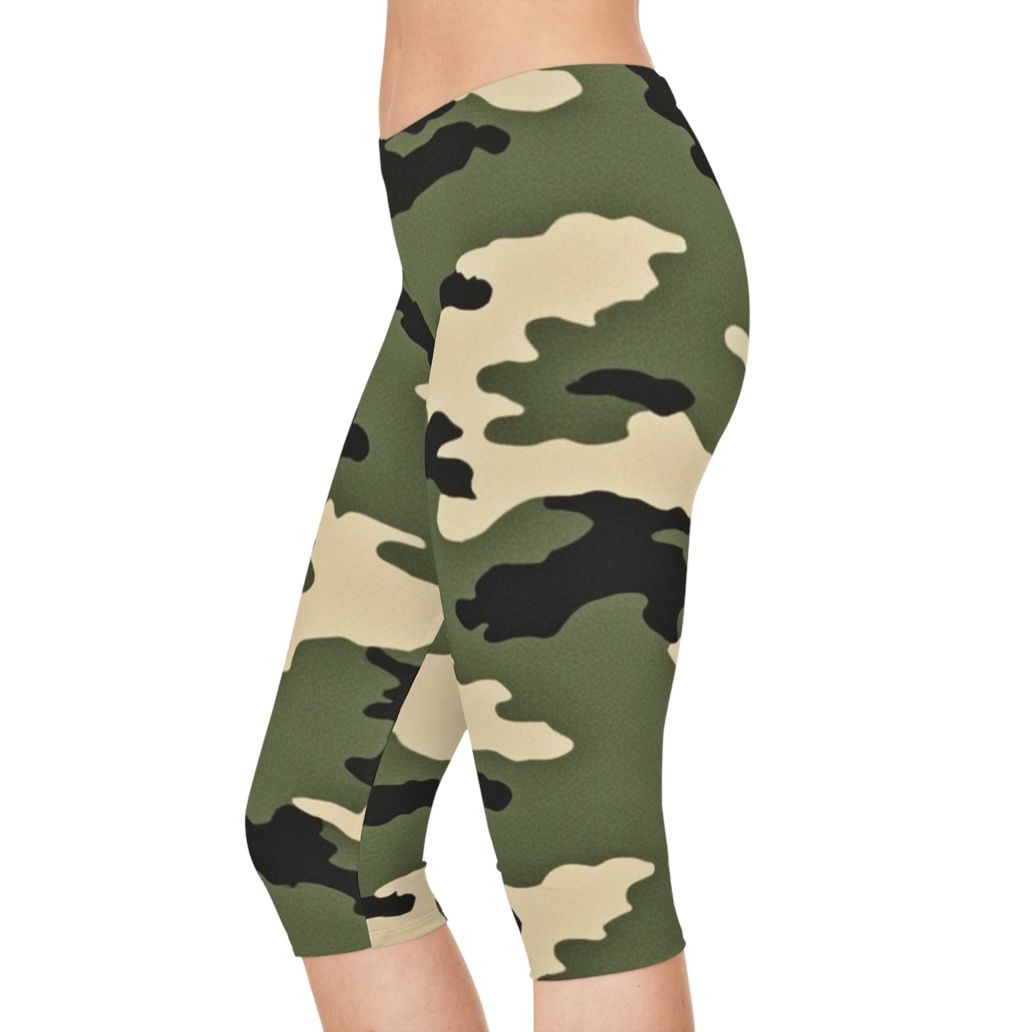 WOMENS CAMO CAPRI LEGGINGS