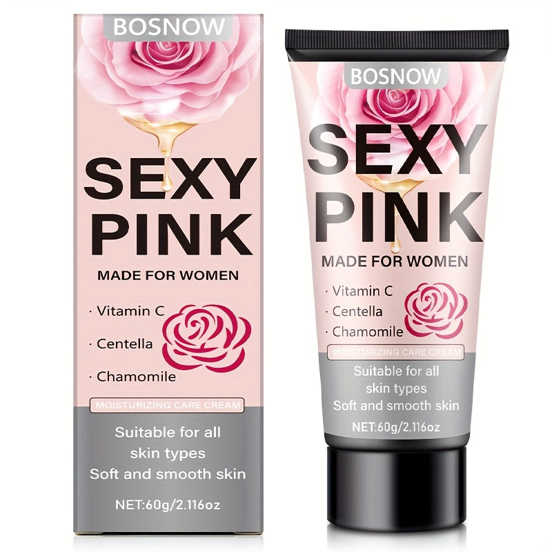 Sexy Pink Intimate Moisturizing Cream for Women - Vitamin C, Centella Asiatica & Chamomile Extract, Natural & Gentle Hydration, Brightens & Rose Scent