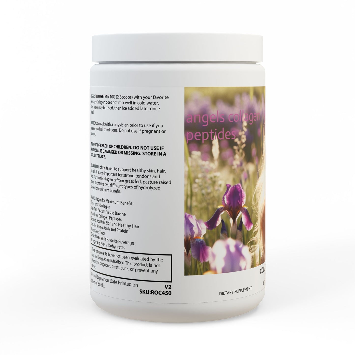 Angels Collagen Peptides Type I & III Supplement (350g, 12.3oz)