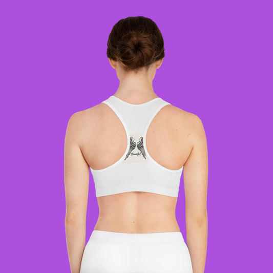 Stylish Sports Bra with Angel Wing Design