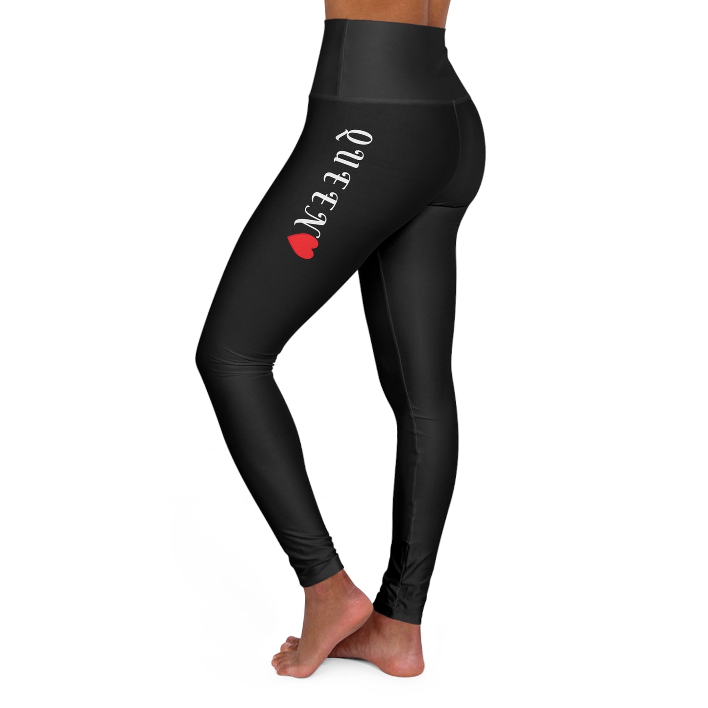 High Waisted Yoga Leggings QUEEN HEART GRAPHIC
