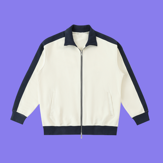 Contrast Trim Stand Collar Jacket