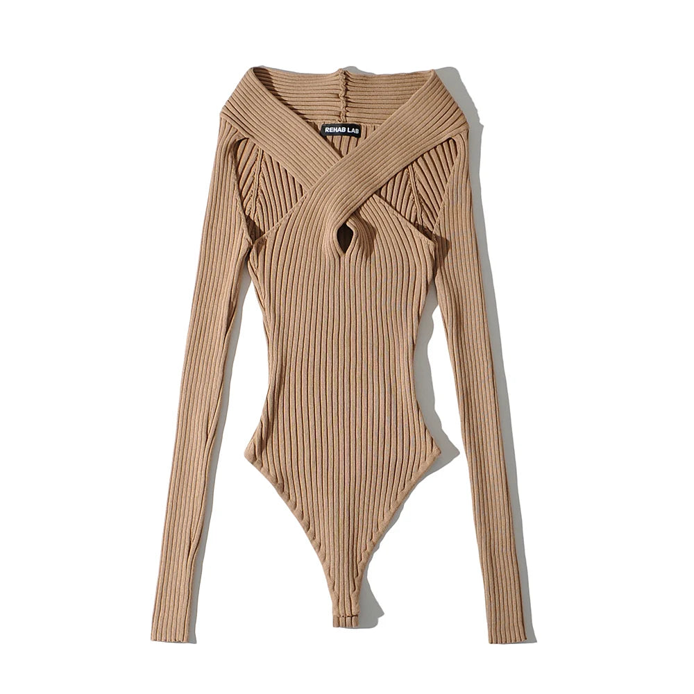 Front Hollow Out Women Fashion Sexy Bodysuit