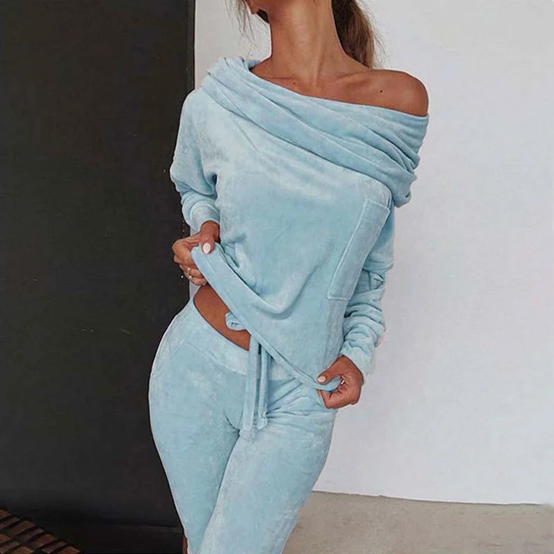 Femme Two Piece Velour Track Suit