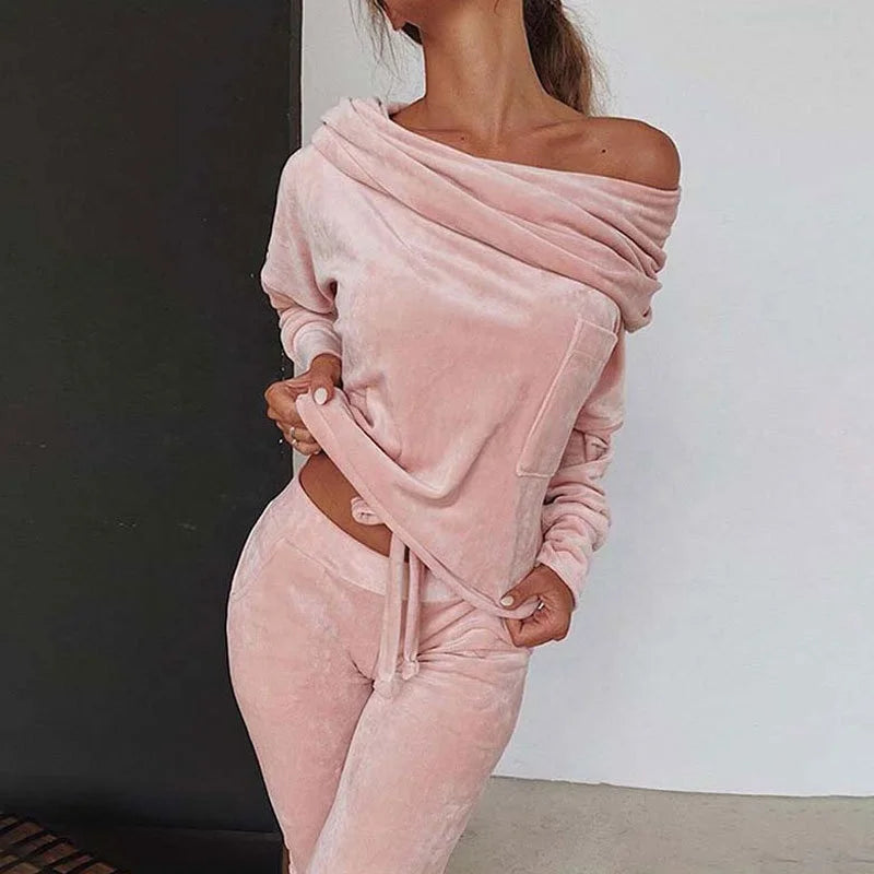 Femme Two Piece Velour Track Suit