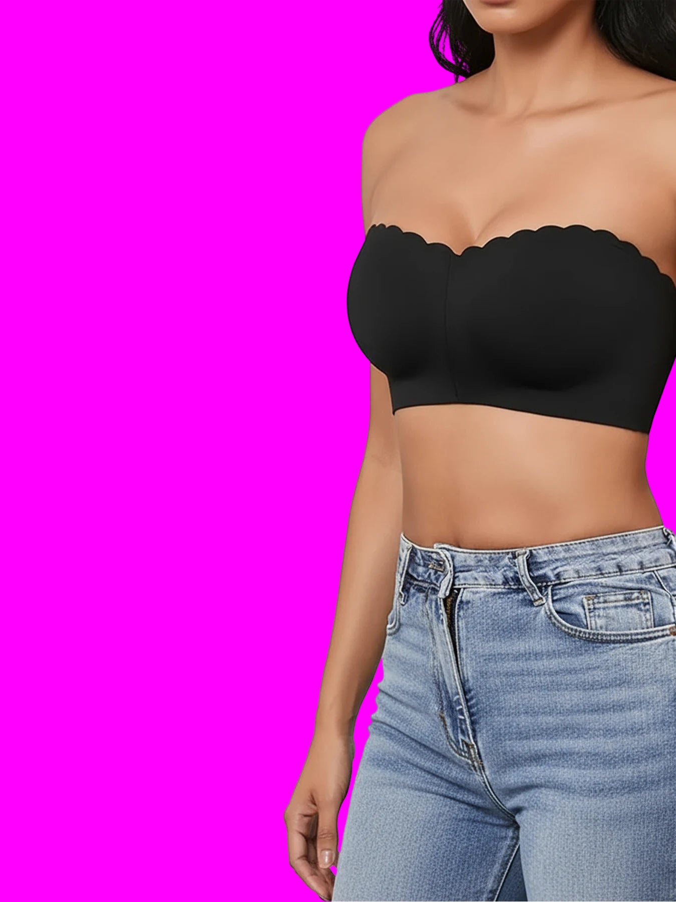 Wireless Strapless,  Bandeau Bra  S-XL(includes clear straps)