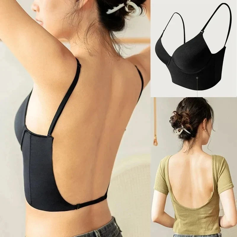 Deep U Plunge Backless Bra