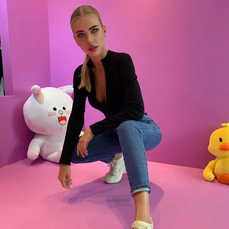 Sexy Long Sleeve Bodycon  Bodysuit