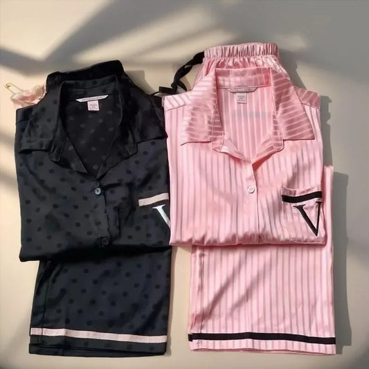 Collared Silk Pajama Set