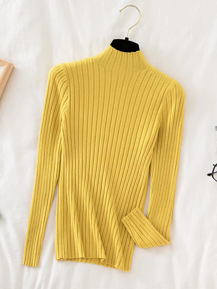 Pullover Ribbed Knitted Sweater Long Sleeve