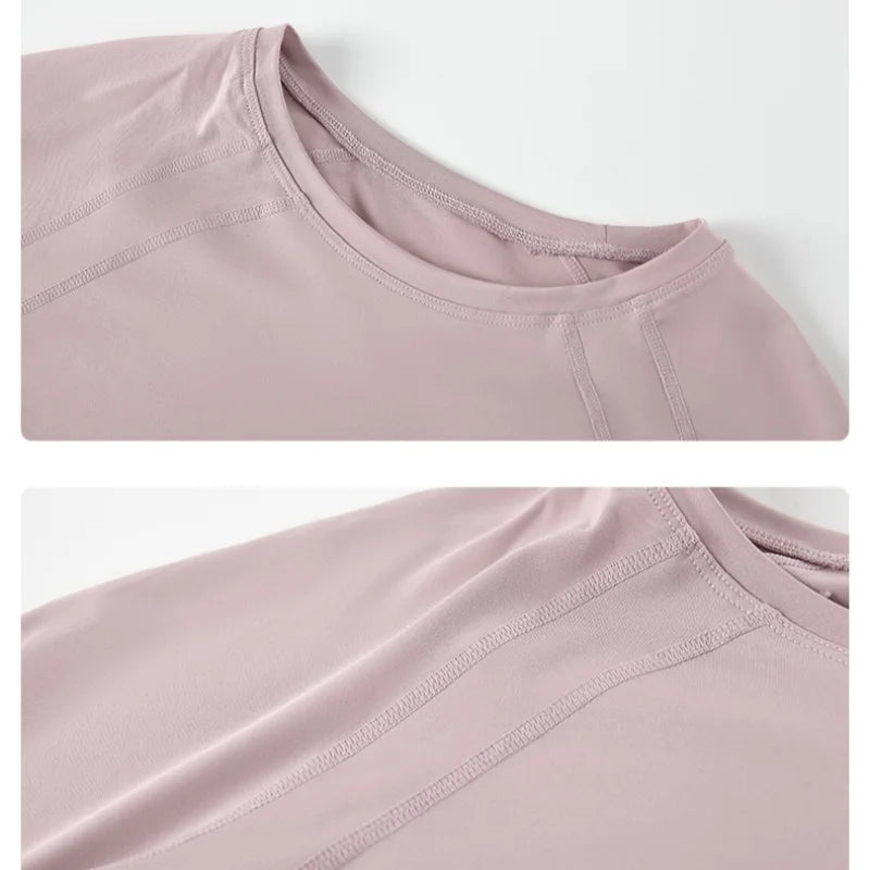 Long Sleeve Yoga  Shirt  Side Tie Split