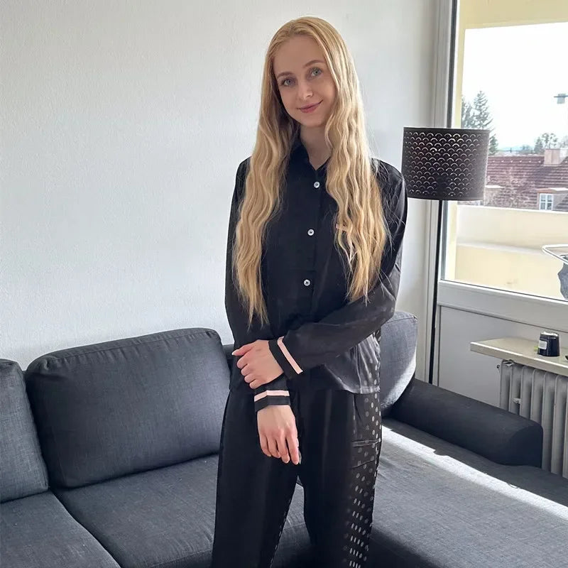 Collared Silk Pajama Set