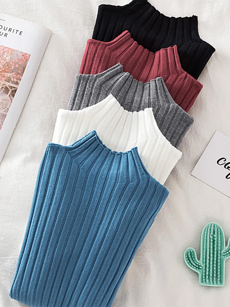 Pullover Ribbed Knitted Sweater Long Sleeve
