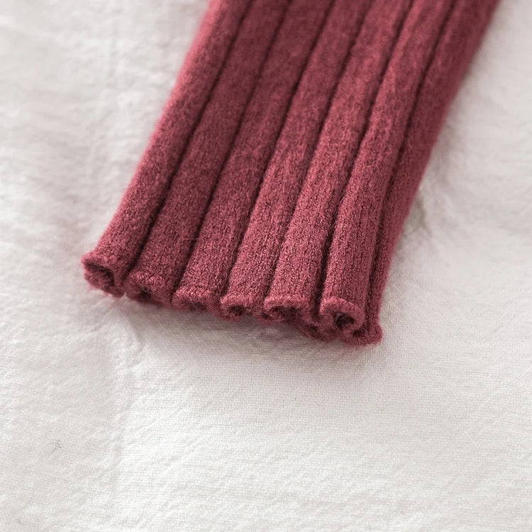 Pullover Ribbed Knitted Sweater Long Sleeve