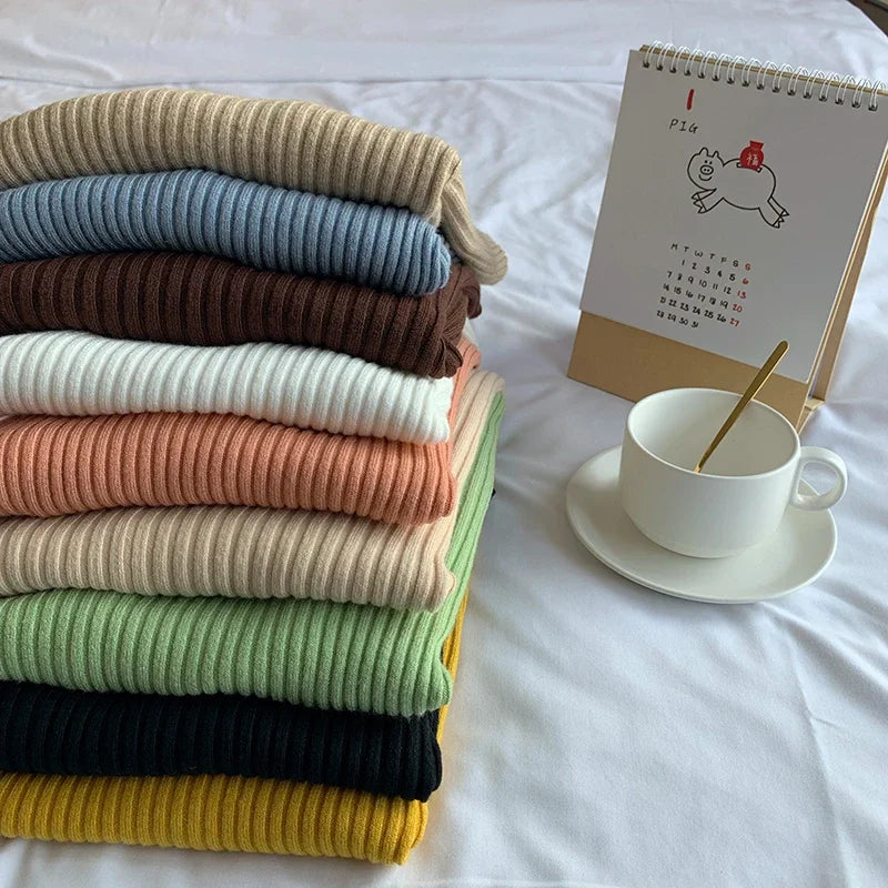 Basic V-neck Solid Knit Sweater