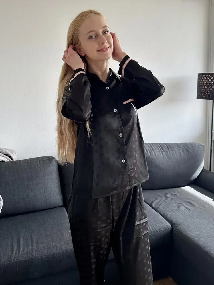 Collared Silk Pajama Set