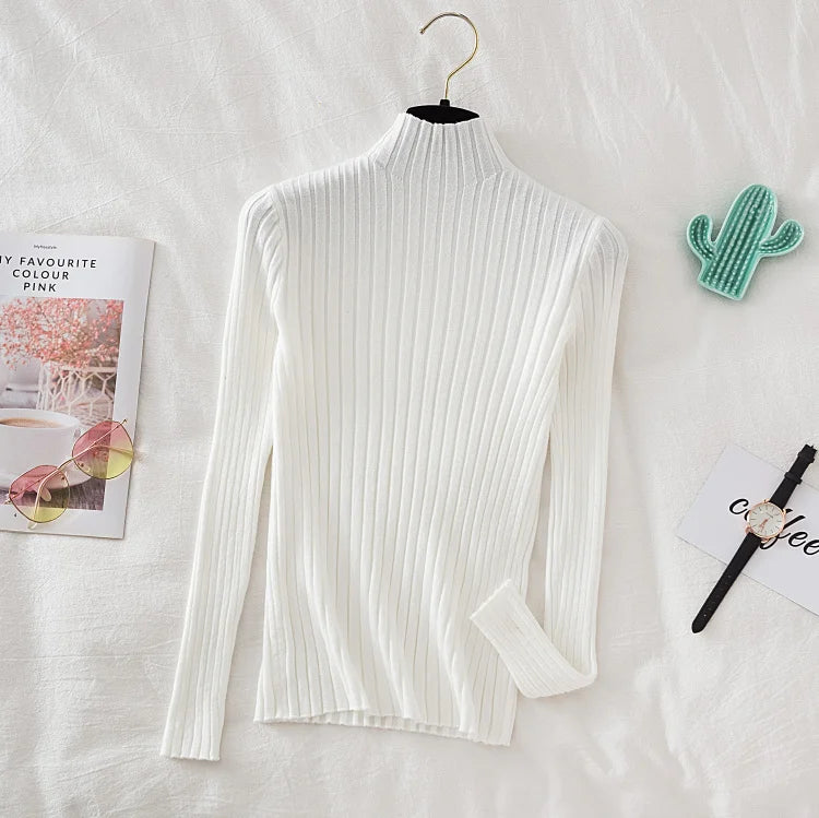 Pullover Ribbed Knitted Sweater Long Sleeve