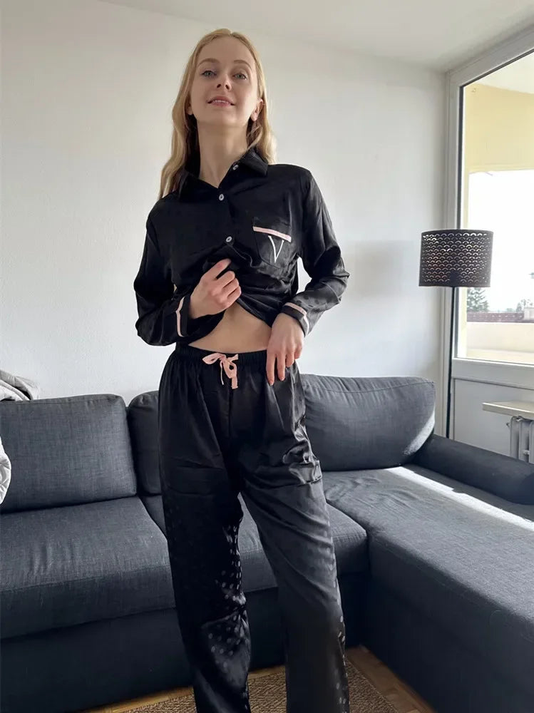 Collared Silk Pajama Set