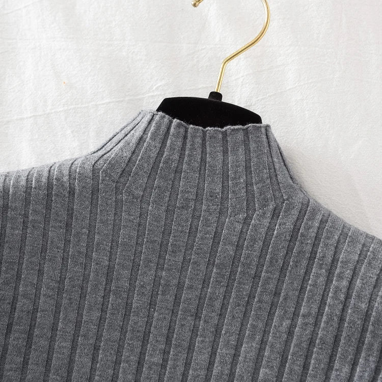 Pullover Ribbed Knitted Sweater Long Sleeve