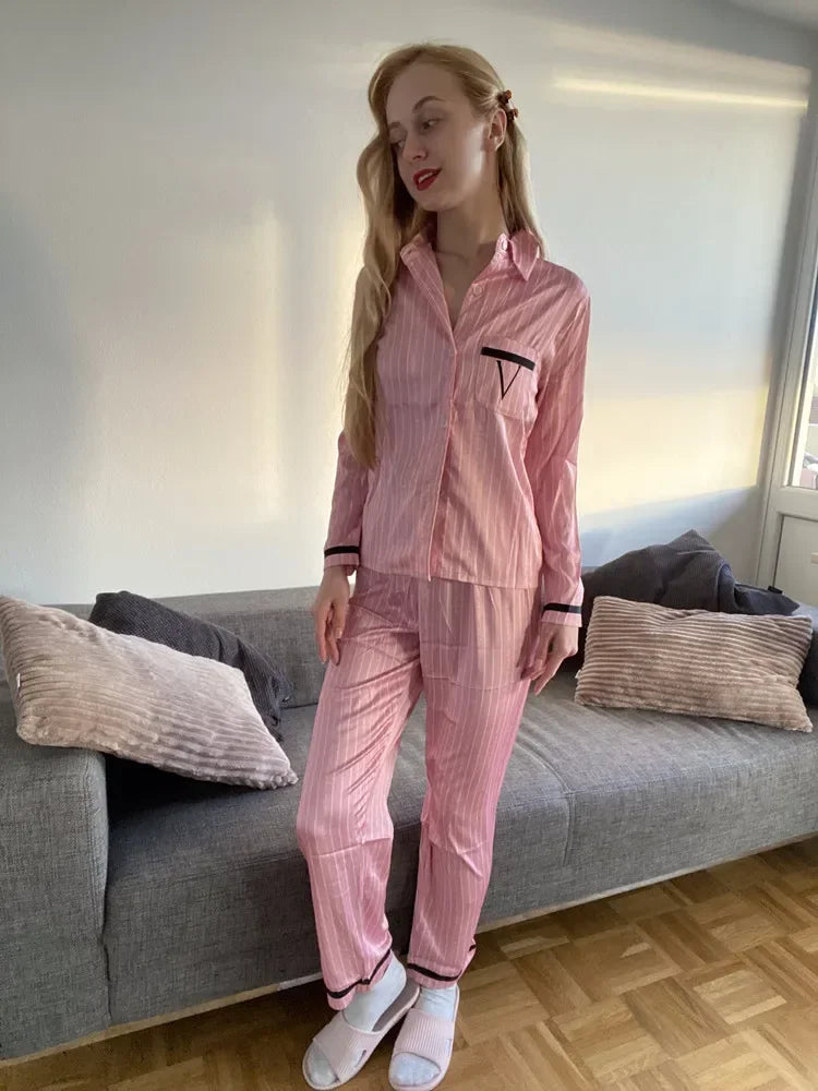 Collared Silk Pajama Set