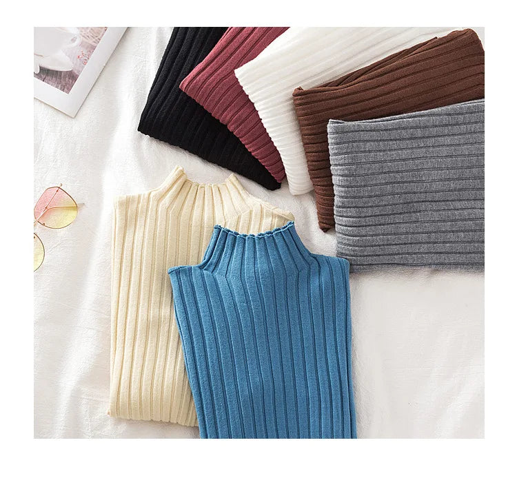 Pullover Ribbed Knitted Sweater Long Sleeve