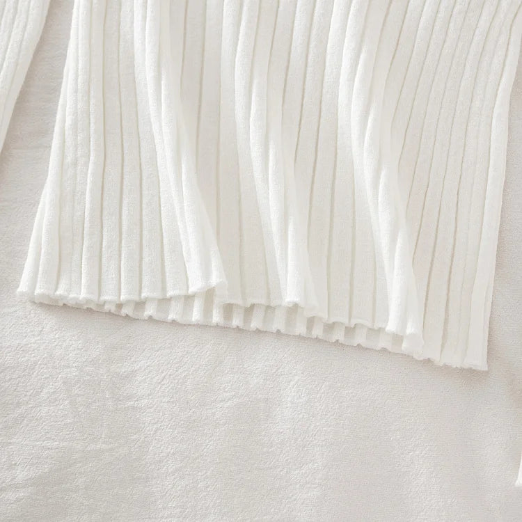 Pullover Ribbed Knitted Sweater Long Sleeve