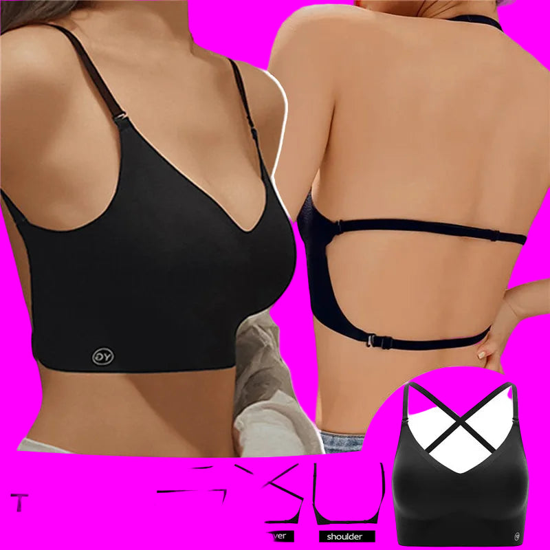 Deep U Plunge Backless Bra