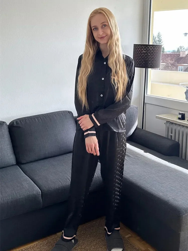 Collared Silk Pajama Set