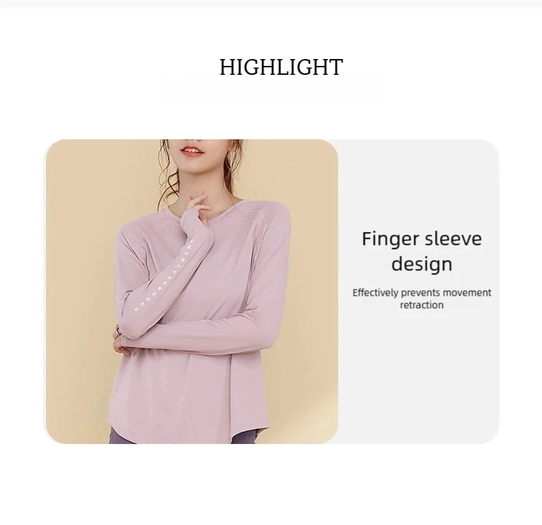 Long Sleeve Yoga  Shirt  Side Tie Split