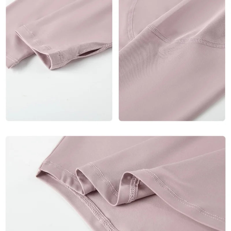 Long Sleeve Yoga  Shirt  Side Tie Split