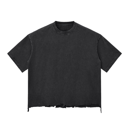 Snow Wash Raw-Hem Boxy T-shirt
