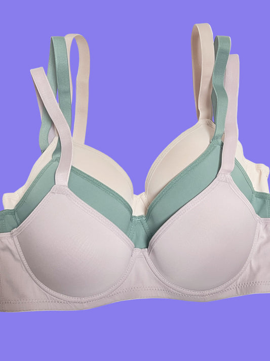 3pcs Comfy Seamless Push Up Bra