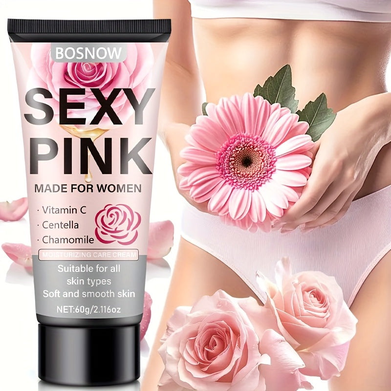 Sexy Pink Intimate Moisturizing Cream for Women - Vitamin C, Centella Asiatica & Chamomile Extract, Natural & Gentle Hydration, Brightens & Rose Scent