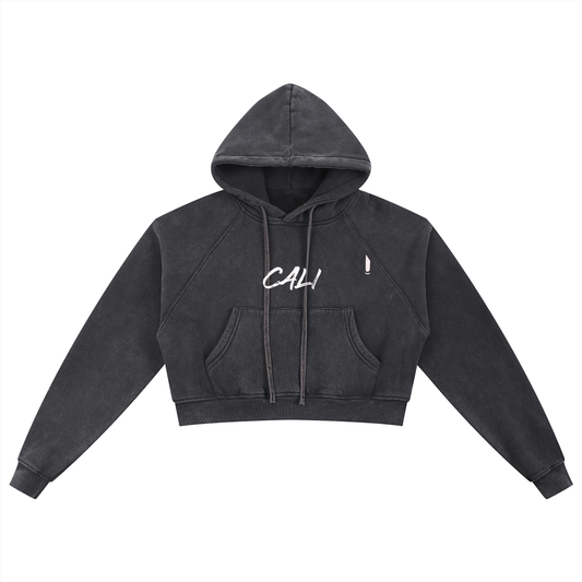 Snow Washed Cropped Hoodie