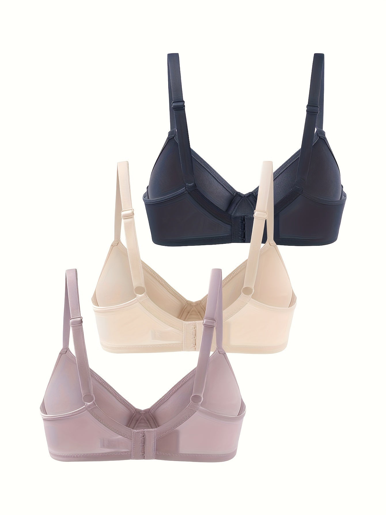 3pcs Comfy Seamless Push Up Bra