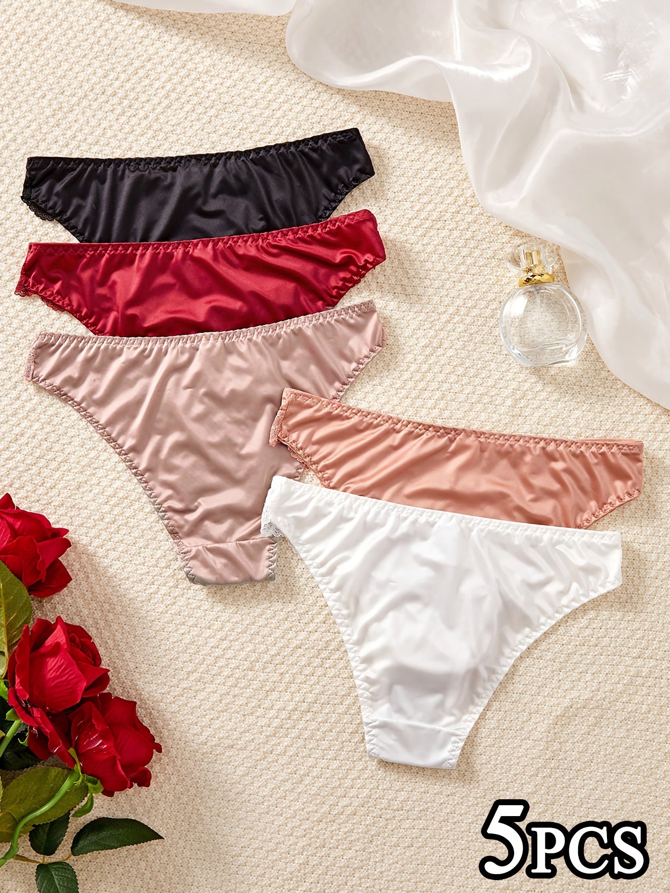 5  Panties  Luxury Satin Mid-Rise