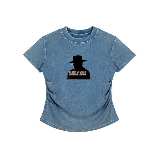 Vintage Washed Bodycon Cotton T-Shirt